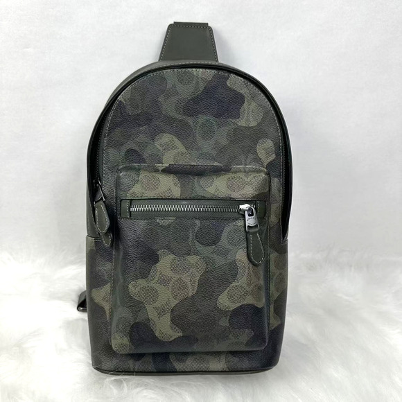 COACH Men’s West Pack In Signature Camo Print Gunmetal/Grey Multi CW312 NWT - Picture 1 of 9